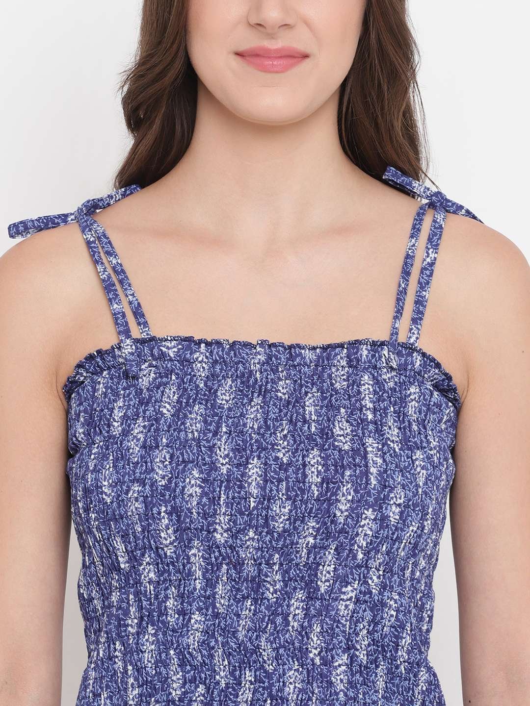Women's Rayon Printed Casual Summer Style Tie Shoulder Straps Free Size Tank Top ( Multi10) - Image 4