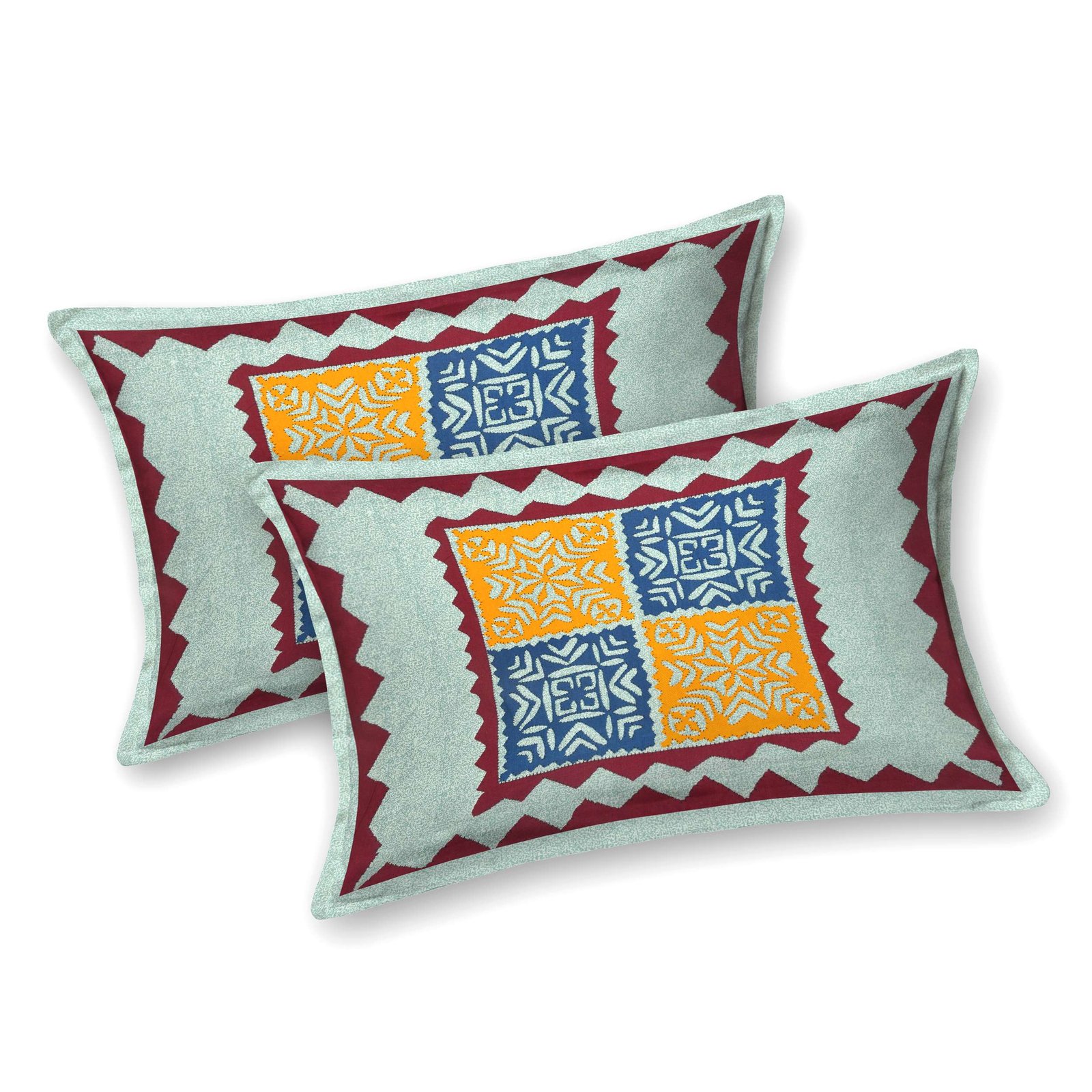 Rajasthani Traditionally Printed Cotton Doublebed Bedsheet With Pack of 2 Pillow Covers - Image 2