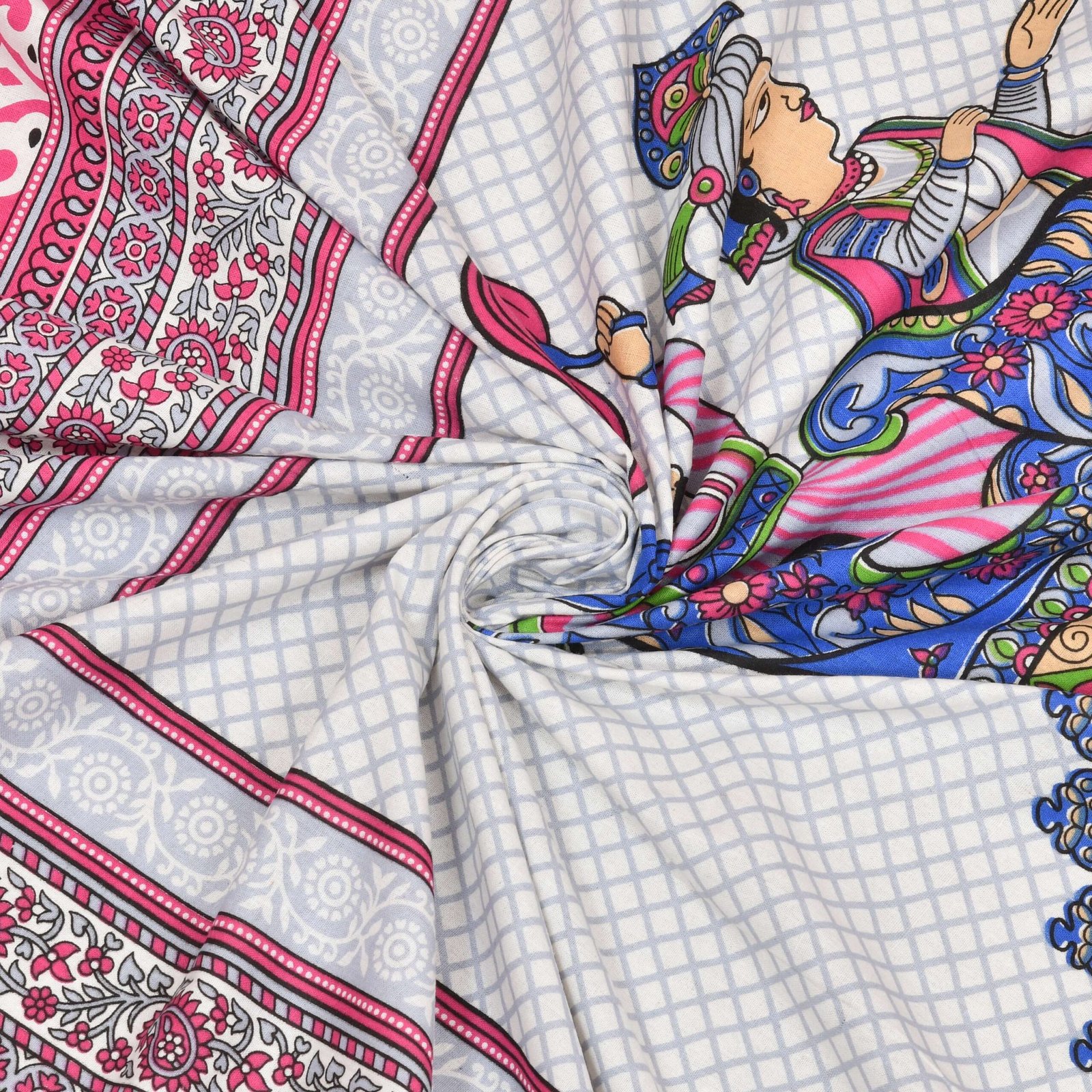 Rajasthani Traditionally Printed Cotton Doublebed Bedsheet With Pack of 2 Pillow Covers - Image 5