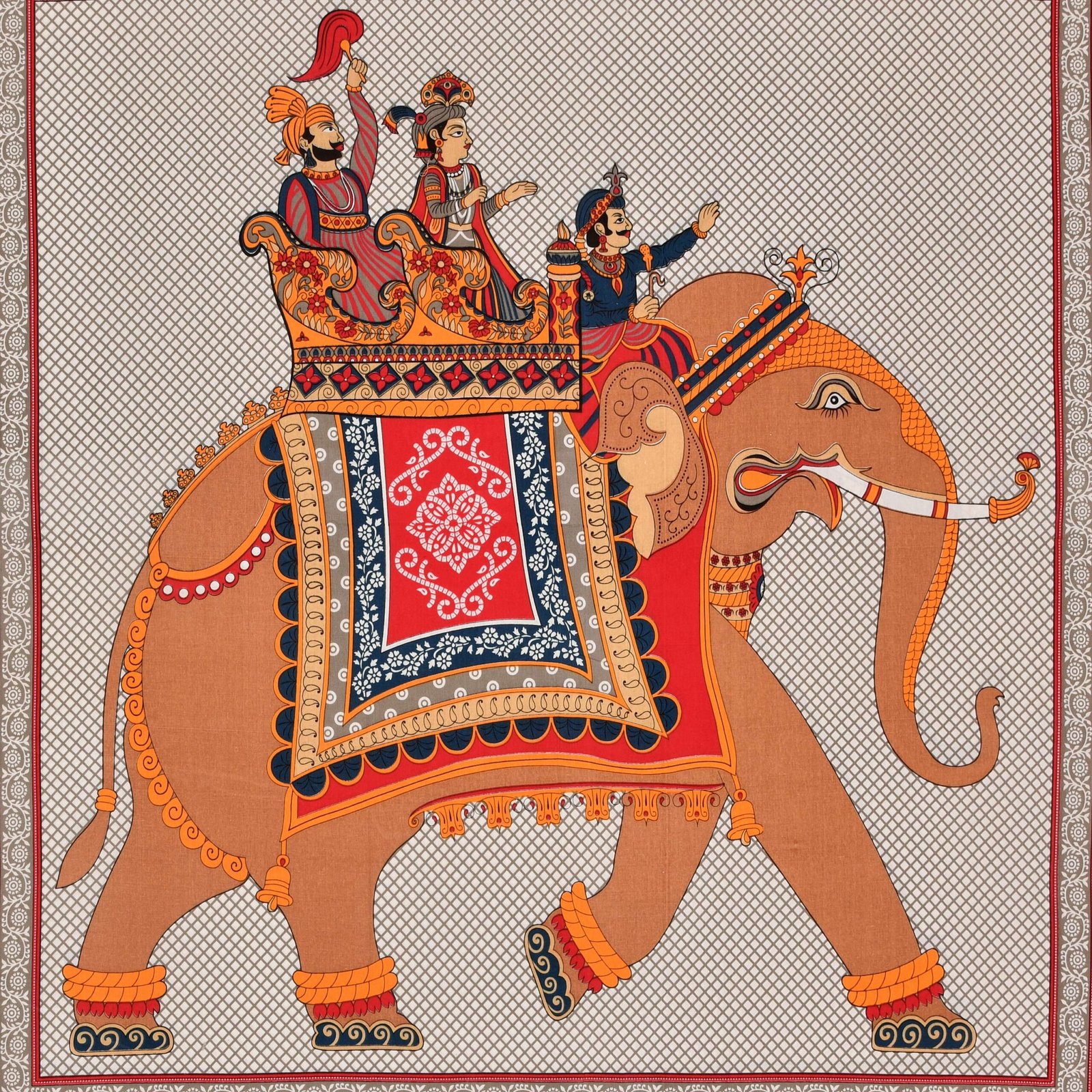 Rajasthani Traditionally Printed Cotton Doublebed Bedsheet With Pack of 2 Pillow Covers - Image 4